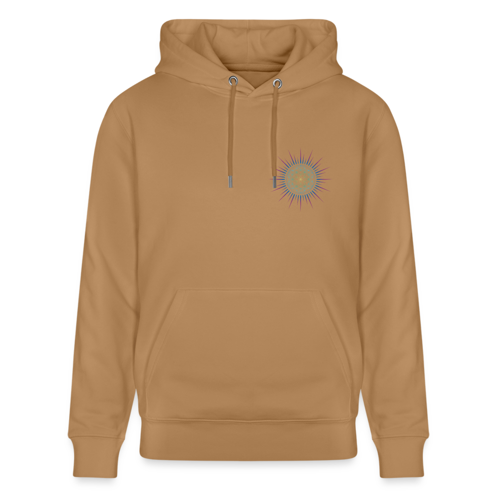 Fleur de vie Soleil Paon Coeur - Sweat à capuche Homme - 100% Coton Bio - Latte