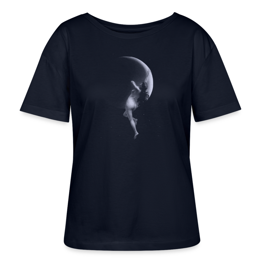 Féminin sacré Nymphe et lune - T-shirt  Femme - marine