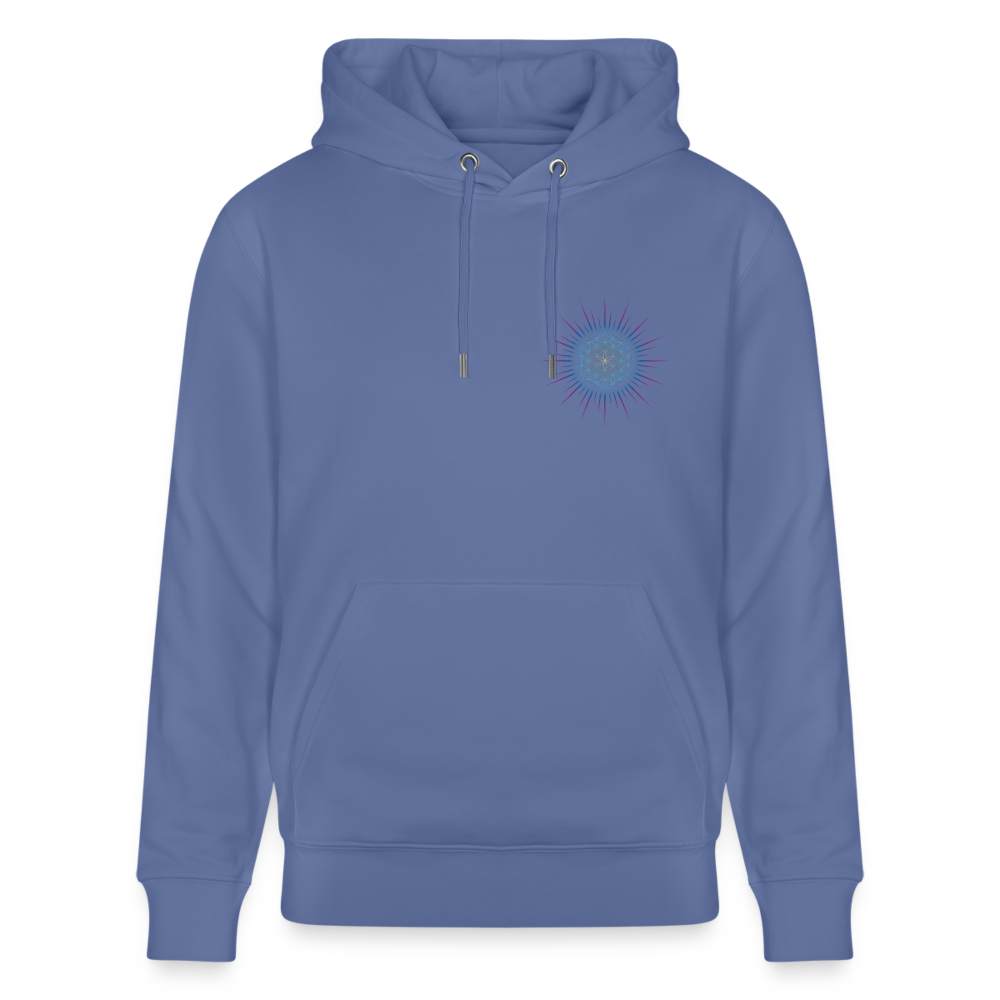 Fleur de vie Soleil Paon Coeur - Sweat à capuche Homme - 100% Coton Bio - bleu