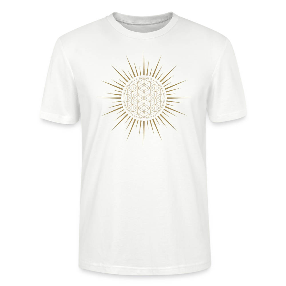 Fleur de Vie Soleil Or -T-shirt Homme - 100% coton bio (Blanc) - blanc