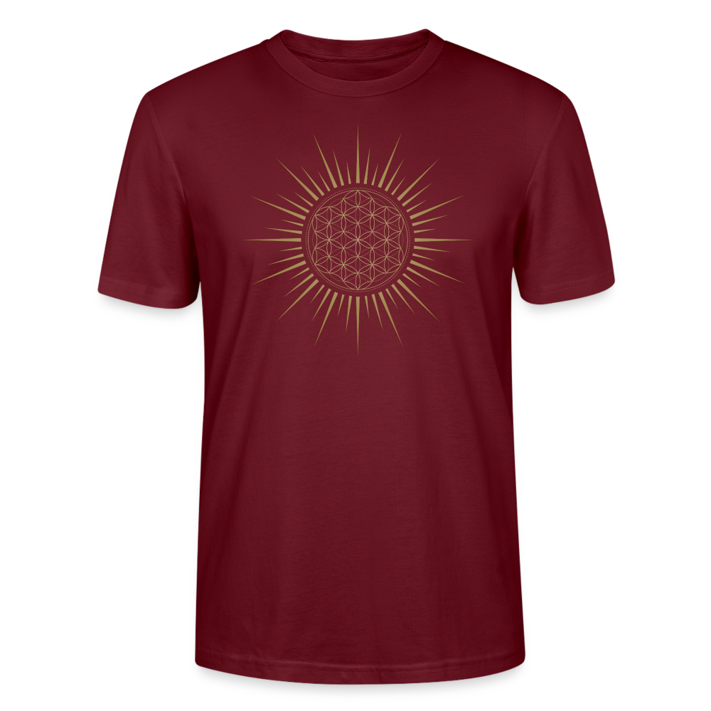 Fleur de Vie Soleil Or -T-shirt Homme - 100% coton bio - bordeaux