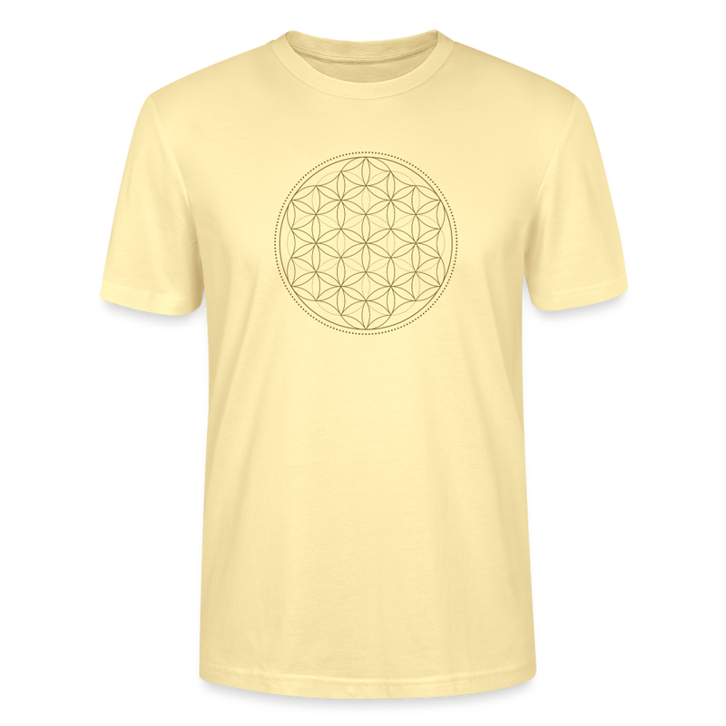 Fleur de vie Or - T-shirt Homme - 100% Coton bio - crème