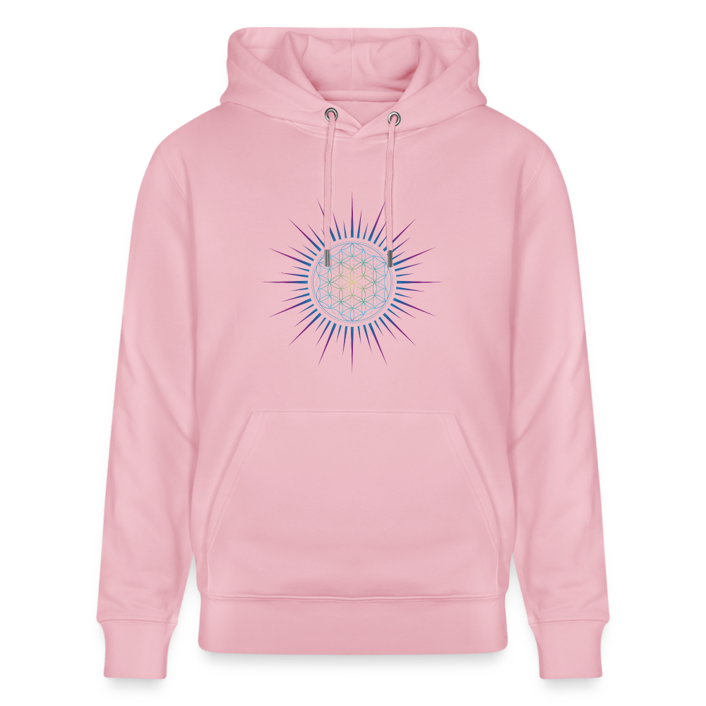 Fleur de vie Soleil Paon - Sweat à capuche Femme - 100% Coton Bio - rose pâle