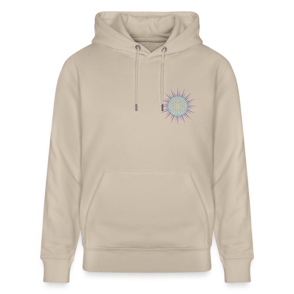 Fleur de vie Soleil Paon Coeur - Sweat à capuche Femme - 100% Coton Bio - beige