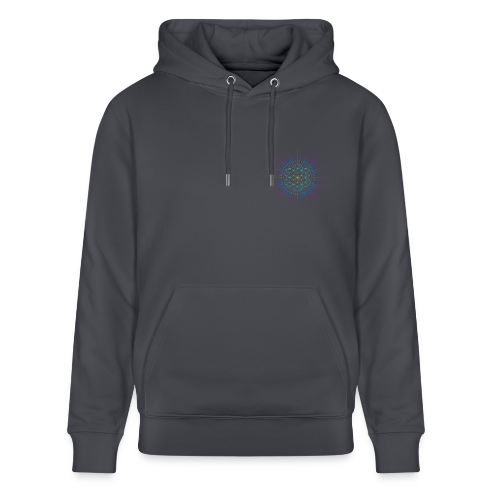 Fleur de vie Soleil Paon Coeur - Sweat à capuche Homme - 100% Coton Bio - bleu indigo