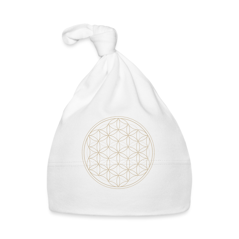 Fleur de Vie Or Bonnet Bébé - blanc