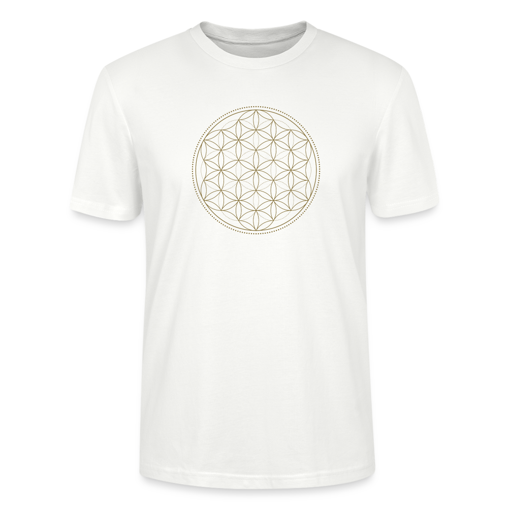 Fleur de vie Or - T-shirt Homme - 100% Coton bio - blanc