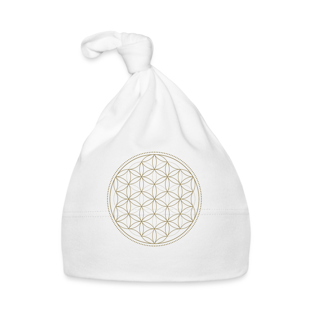 Fleur de Vie Or Bonnet Bébé - blanc