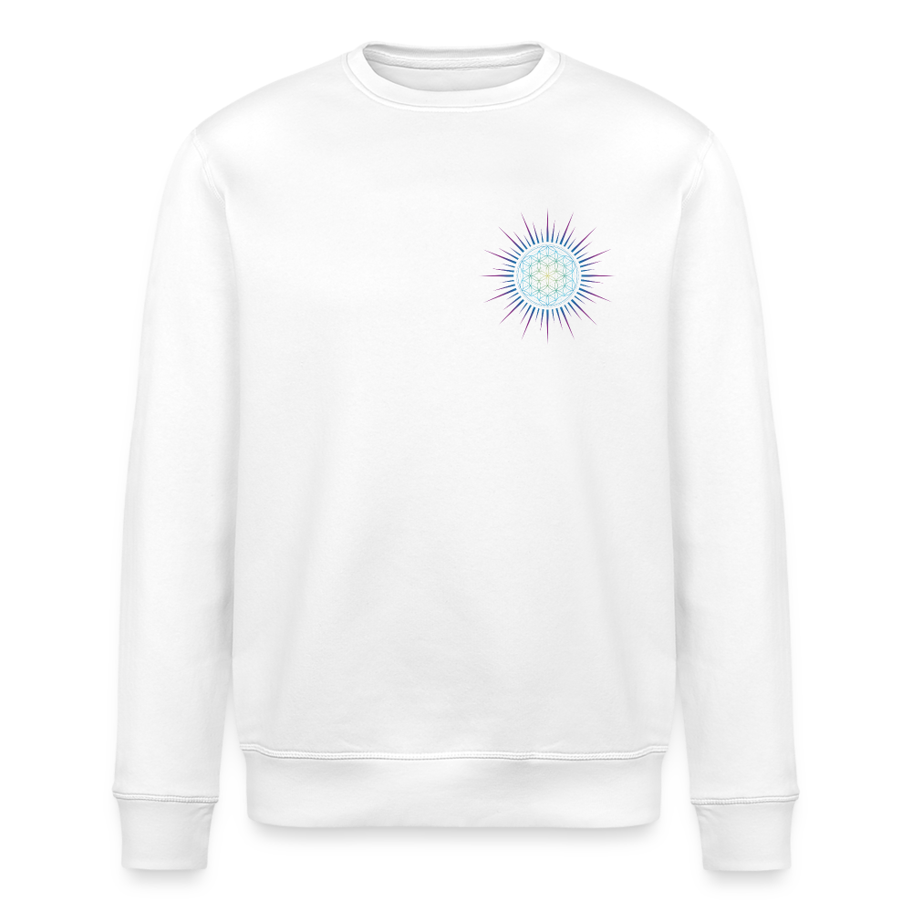 Fleur de vie Soleil Paon Coeur - Sweat-shirt Femme -Coton Bio - blanc