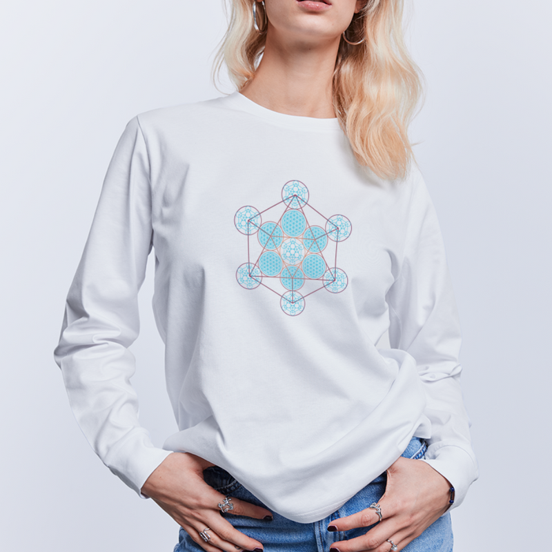 Metatron Pluton -T-shirt Femme Manches longues - Coton bio - blanc