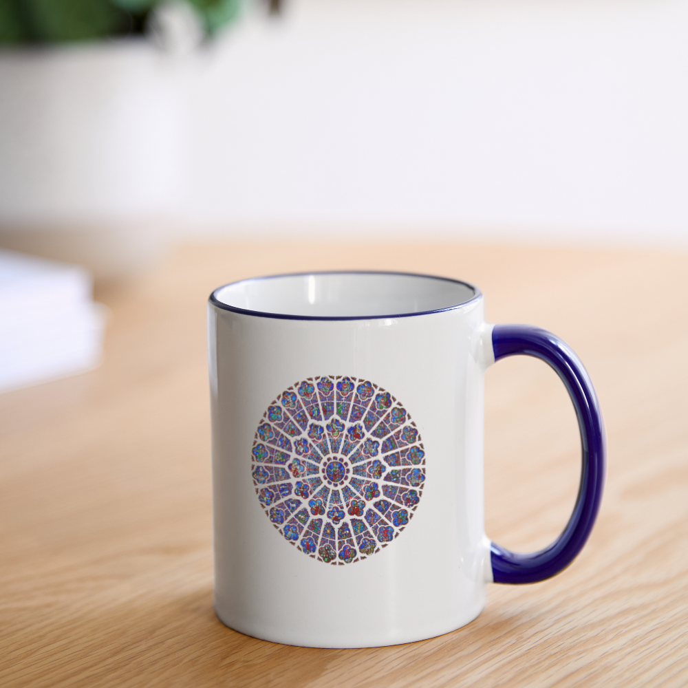 Mug Rosace Notre Dame - blanc/bleu cobalt