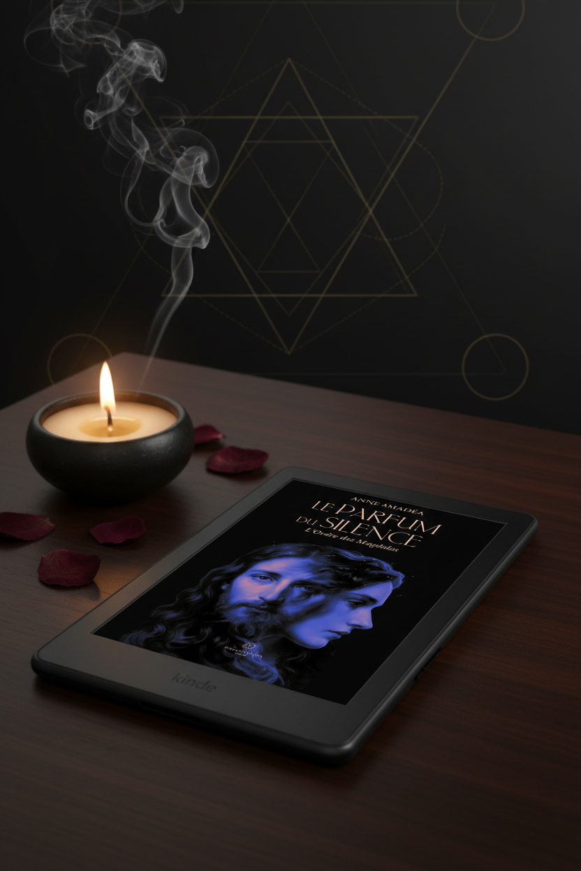 Le Parfum du Silence — Mockup liseuse, édition numérique EPUB, Atelier HEMERA